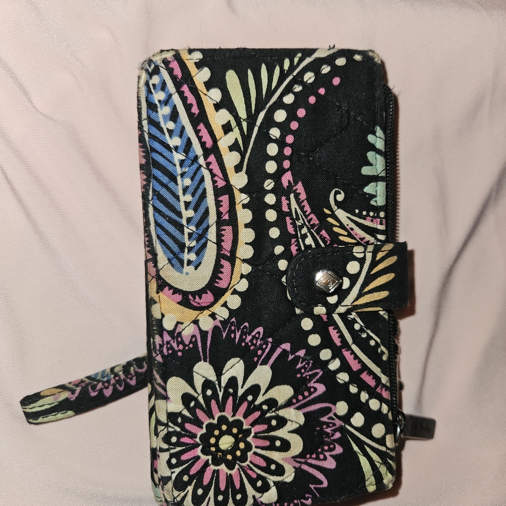 Vera Bradley Black Multicolor Floral Wallet